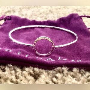 New in Box.  Silpada Hammered (sterling silver) “Karma” Open Circle bangle.